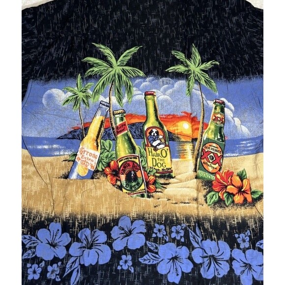 VTG Big Dogs It’s Five O’clock Somewhere Beer Beach Island Button Up Tee Size L - Picture 8 of 14